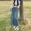 Saia Jeans Vintage para Mulheres, Novo Estilo Verão 2026, Cintura Alta, Caimento Solto, Linha A Emagrecedora, Fenda, Corte Reto, Saia Bodycon