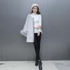 Leite de mamão inverno Novo estilo coreano elegante moda cor sólida capa grande gola de pele casaco de lã casaco de lã moda
