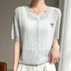 Cardigan Redondo com Bordado de Textura de Bambu e Torção de Cânhamo para Mulheres, Jaqueta Fina Texturizada Fresca e Respirável, Versátil e Estilosa para o Dia a Dia, Atacado