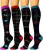 4 pares de calcetines deportivos de presión transfronterizos para mujer, calcetines de pantorrilla para saltar la cuerda, calcetines elásticos de compresión, venta al por mayor