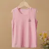 Camisetas de Verano Finas sin Mangas Estilo Coreano Modernas para Niños Pequeños Niños y Niñas Estampado de Dibujos Animados Camisetas sin Mangas Verano