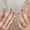 Taladro de uñas de pila azul claro joyería de uñas azul brillante cristal azul almohada de azúcar cuadrado rectangular hacha gorda cuadrada taladro de uñas de pila terminado