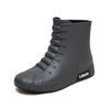 Botas de lluvia de moda para hombre, de media pantorrilla, impermeables, antideslizantes, zapatos de agua, para exteriores, pesca, lavado de autos, zapatos de goma, con forro polar, cálidas, botas de lluvia, venta al por mayor