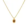 Collar con colgante de circonita roja de Año Nuevo para mujer, ideal para otoño e invierno, con cadena para suéter que combina con todo y cadena para clavícula.