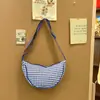 2025 Nueva Bolsa Cruzada Bolsa Dumpling Bolsa de Hombro de Nailon a Cuadros Informal Versátil Moderna para Mujer Bolsa Cruzada Gran Capacidad