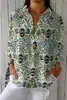 Camisa Feminina Europeia e Americana Moda Manga Três Quartos Impressão Digital 3D Venda Quente Fornecedor de Fábrica Moda Casual Multicor