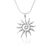 Collar Colgante de Sol Espiral Transfronterizo Europeo y Americano Estilo INS Pendientes de Moda Lujo Ligero Aleación de Zinc Chapado en Oro de 18k