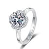 Anillo de moissanita de simulación en vivo para mujer, anillo de bodas de seis garras de 1 quilate, con libro rojo de mano rápida transfronteriza, venta al por mayor de fábrica