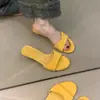 Sandalias Planas de Una Tira para Mujer, Novedad Verano 2026 Versátiles de Gamuza Estampado de Leopardo Suela Suave Punta Abierta Slip-Ons