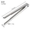 Pinza para hielo de acero inoxidable engrosada de una sola pieza KTV con pinza para hielo dentada pinza comercial para frutas barbacoa carne alimentos