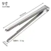 Pinza para fruta, barbacoa y carne de acero inoxidable engrosada, pinza para hielo de bebida fría integrada, pinza para hielo con dientes para bar comercial