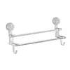 Toallero con ventosa de doble poste para baño doméstico, almacenamiento sin agujeros con gancho, para uso seco y húmedo, de doble uso, ligero y de lujo.
