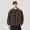 Cárdigan de punto con cuello para hombre, nuevo estilo otoño e invierno, suéter casual de corte holgado, chaqueta casual simple y sofisticada estilo coreano