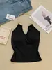 Top de tirantes metálico sexy de cuello en U profundo y espalda descubierta, estilo europeo y americano, sin mangas, diseño ajustado, con sentido del temperamento, camisola