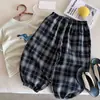 Calça Repelente de Mosquitos Infantil Meninos 2026 Verão Nova Crianças Pequenas e Médias Calça de Lanterna Xadrez Calça Casual Solta para Bebê Meninas Finas