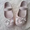 Acessórios para Sapatos de Furo Nova Flor de Laço Azul para Sapato Enfeite de Chinelo Acessórios Fivela de Sapato Fofa com Toque de Luxo