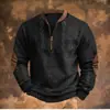 Sudadera con media cremallera de moda para hombre, punto grueso, impresión digital 3D, estación independiente de Amazon transfronteriza europea y americana 2025