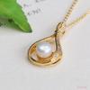 Colgante de Perla de Agua Dulce Natural Ai Yu Gota de Agua Collar Completamente Diamantado Joyería de Moda Venta al por Mayor Dropshipping S1071016
