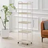 Estante de almacenamiento pequeño con ruedas, multicapa, para uso doméstico en el dormitorio, para artículos de bebé, estante móvil para snacks, estante de almacenamiento de cocina
