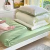 Juego de tres piezas de algodón puro para dormitorio de estudiante universitario, juego completo de ropa de cama, juego de seis piezas de sábana individual y funda de edredón de algodón puro
