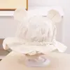 Chapéu de Sol Fofo com Orelhas para Bebê Proteção Solar Exportação 1-3 Anos Doce Princesa Chapéu de Sol da Moda Chapéu de Pescador Infantil Coreano