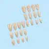 Manicura Degradada Nude de Venta Caliente Transfronteriza, Parches para Uñas Elegantes Franceses Usables, Parches para Uñas con Incrustaciones de Diamantes de Lujo Accesible