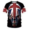 Transfronteiriço AliExpress Amazon nova camiseta masculina de gola redonda com estampa digital 3D de caveira vendas diretas de fábrica