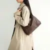 Bolso cruzado para debajo del brazo para mujer con un toque de alta gama, piel genuina de curtición vegetal de nicho, Bolso hobo tipo dumpling de hombro de verano