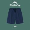 Vestido de un solo punto Pantalones de cinco puntos para hombre Verano Delgado Estilo de Hong Kong Holgado talla grande Ropa exterior Pantalones grandes Pantalones cortos deportivos de seda helada