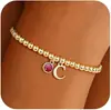 2026 Pulsera con Colgante de Piedra de Nacimiento de los 12 Meses para Amazon Transfronterizo Pulsera de Acero Inoxidable con Cuentas Moda Tendencia para Viajes al Trabajo Nuevo Estilo