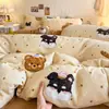 Jialiya Juego de Cuatro Piezas de Terciopelo de Leche Engrosado de Alto Peso Juego de Ropa de Cama de Terciopelo Doble Cara con Estampado Invernal de Campo