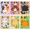 6 Hojas/Paquete Lindas Caras de Gato de Dibujos Animados que Cambian de Expresión Pegatinas Transfronterizas Amazon Rompecabezas de Recompensa DIY para Niños Pegatinas