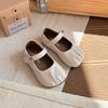 Sapatos Pequenos de Couro Estilo Francês Ins 2026 Nova Coleção Primavera e Outono Versão Coreana Sapatos Princesa Plissados para Meninas com Fivela Sapatos Mary Jane