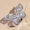 Comercio Exterior Transfronterizo Anillo Cerrado Hueco de Zirconia Completo con Diamantes para Mujer Nicho de Gama Alta Lujo Ligero