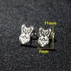 Nuevos Pendientes de Acero Inoxidable con Animales Lindos Calados de Origami Zorro Mariposa Dragón para Niñas, Accesorios de Oreja de Moda y Versátiles