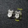 Pendientes de Animales Lindos de Dibujos Animados Diseño de Nicho Ins Pendientes de Zorro de Origami Dinosaurio Pendientes Simples de Acero Inoxidable