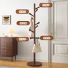 Cabideiro de madeira maciça, cabideiro de chão para quarto, cabideiro para uso doméstico, varal de pendurar para entrada de crianças, suporte de armazenamento, cabideiro vertical para bolsas
