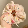 Laço de Cabelo de Renda Doce, Scrunchie de Luxo Estilo Coreano, Laço de Cabelo Extra-Grande para Coque, Corda de Cabelo para Rabo de Cavalo, Acessório de Cabelo