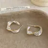Pendientes Irregulares Huecos de Dos Tonos, Modernos y Sencillos, para Mujeres con Personalidad Única, Estilo de Alta Gama y Adecuados para el Uso Diario