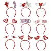 Decoraciones para Fiesta de Solteros del Día de San Valentín Europeo y Americano Diadema de Corazón de Amor Accesorios para Fotos Diadema Xoxo Accesorios para la Cabeza