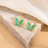 Pendientes Dulces de Mariposa con Goteo de Aceite de Circonita, Estilo Hada, Moda Estilo Bosque, Lujo de Gama Alta, Pendientes Versátiles y Únicos para Mujer
