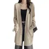 Cardigan de tricô novo para outono e inverno, modelo soltinho, comprimento médio, para mulheres plus size, estilo casual, casaco suéter xale para senhoras plus size