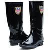 Botas de Lluvia con Tirador Personalizadas de Fábrica Botas de Lluvia de Caña Alta y Media para Mujer Oem de Plástico Antideslizante y Resistente al Desgaste Zapatos de Agua Completamente Negros