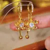 Brincos de Flor com Franjas de Zircônia Super Brilhantes de Luxo Leve e Requintados para Mulheres 2025 Novo Design de Nicho Senso de Design Brincos Estilosos