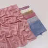 Transmissão ao vivo Cachecol longo de chiffon de pérola criptografado transfronteiriço com flores dobradas feitas à mão e contas, lenço de gaze de minoria étnica, lenço de cabeça malaio