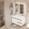 Gabinete de baño de aluminio de panal engrosado con lavabo de cerámica integrado y unidad de tocador