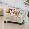 Prateleira de armazenamento de brinquedos para crianças, organizador para carrinho de bebê, caixa de brinquedos com rodas, cesto de roupas sujas, ferramenta de organização, móvel