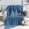 Manta de Gasa de Algodón Puro Verano Individual Doble Manta para Siesta Manta de Punto para Aire Acondicionado Ropa de Cama Manta Cubierta Verano Colcha Fresca