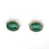 Pendientes de perla estilo ojo de gato estilo retro francés INS, imitación de oro, borde de seda, esmeralda blanca leche, elegantes y avanzados.