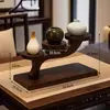 Estante de Almacenamiento de Escritorio de Nogal Madera Maciza Sin Instalación Almacenamiento de Perfumes y Cosméticos Exhibidor de Café de Niveles de Madera